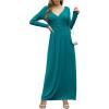 imageGRECERELLE Womens Long Sleeve V Neck Casual Button Maxi Dress 2025 with PocketsAcid Blue