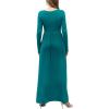 imageGRECERELLE Womens Long Sleeve V Neck Casual Button Maxi Dress 2025 with PocketsAcid Blue