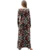 imageGRECERELLE Womens Long Sleeve V Neck Casual Button Maxi Dress 2025 with PocketsBlack Daffodil
