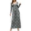 imageGRECERELLE Womens Long Sleeve V Neck Casual Button Maxi Dress 2025 with PocketsBlack Flowers White