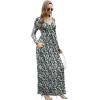 imageGRECERELLE Womens Long Sleeve V Neck Casual Button Maxi Dress 2025 with PocketsBlack Flowers White