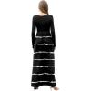 imageGRECERELLE Womens Long Sleeve V Neck Casual Button Maxi Dress 2025 with PocketsBlack Stripe