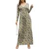 imageGRECERELLE Womens Long Sleeve V Neck Casual Button Maxi Dress 2025 with PocketsBlack Yellow