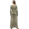 imageGRECERELLE Womens Long Sleeve V Neck Casual Button Maxi Dress 2025 with PocketsBlack Yellow