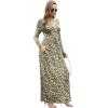 imageGRECERELLE Womens Long Sleeve V Neck Casual Button Maxi Dress 2025 with PocketsBlack Yellow