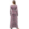 imageGRECERELLE Womens Long Sleeve V Neck Casual Button Maxi Dress 2025 with PocketsBlue Dianthus