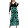imageGRECERELLE Womens Long Sleeve V Neck Casual Button Maxi Dress 2025 with PocketsBoho Blue Green