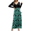 imageGRECERELLE Womens Long Sleeve V Neck Casual Button Maxi Dress 2025 with PocketsBoho Blue Green