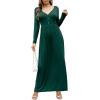 imageGRECERELLE Womens Long Sleeve V Neck Casual Button Maxi Dress 2025 with PocketsDark Green