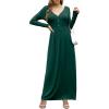 imageGRECERELLE Womens Long Sleeve V Neck Casual Button Maxi Dress 2025 with PocketsDark Green