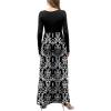 imageGRECERELLE Womens Long Sleeve V Neck Casual Button Maxi Dress 2025 with PocketsFloral Black White