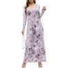 imageGRECERELLE Womens Long Sleeve V Neck Casual Button Maxi Dress 2025 with PocketsGray Azalea