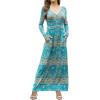 imageGRECERELLE Womens Long Sleeve V Neck Casual Button Maxi Dress 2025 with PocketsGreen Khaki