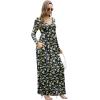 imageGRECERELLE Womens Long Sleeve V Neck Casual Button Maxi Dress 2025 with PocketsLemon Black