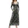imageGRECERELLE Womens Long Sleeve V Neck Casual Button Maxi Dress 2025 with PocketsLemon Black