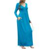 imageGRECERELLE Womens Long Sleeve V Neck Casual Button Maxi Dress 2025 with PocketsNile Blue