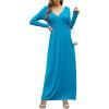 imageGRECERELLE Womens Long Sleeve V Neck Casual Button Maxi Dress 2025 with PocketsNile Blue