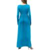 imageGRECERELLE Womens Long Sleeve V Neck Casual Button Maxi Dress 2025 with PocketsNile Blue