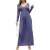 imageGRECERELLE Womens Long Sleeve V Neck Casual Button Maxi Dress 2025 with PocketsPurple Gray