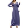 imageGRECERELLE Womens Long Sleeve V Neck Casual Button Maxi Dress 2025 with PocketsPurple Gray