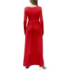 imageGRECERELLE Womens Long Sleeve V Neck Casual Button Maxi Dress 2025 with PocketsRed