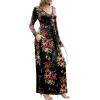 imageGRECERELLE Womens Long Sleeve V Neck Casual Button Maxi Dress 2025 with PocketsRed Brown Black