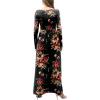 imageGRECERELLE Womens Long Sleeve V Neck Casual Button Maxi Dress 2025 with PocketsRed Brown Black