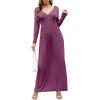 imageGRECERELLE Womens Long Sleeve V Neck Casual Button Maxi Dress 2025 with PocketsRed Gray