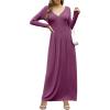 imageGRECERELLE Womens Long Sleeve V Neck Casual Button Maxi Dress 2025 with PocketsRed Gray