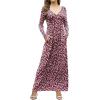 imageGRECERELLE Womens Long Sleeve V Neck Casual Button Maxi Dress 2025 with PocketsRed Sunflower