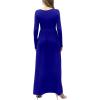 imageGRECERELLE Womens Long Sleeve V Neck Casual Button Maxi Dress 2025 with PocketsRoyal Blue