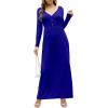imageGRECERELLE Womens Long Sleeve V Neck Casual Button Maxi Dress 2025 with PocketsRoyal Blue