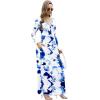 imageGRECERELLE Womens Long Sleeve V Neck Casual Button Maxi Dress 2025 with PocketsWhite Ink Blue