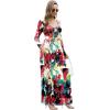 imageGRECERELLE Womens Long Sleeve V Neck Casual Button Maxi Dress 2025 with PocketsWhite Ink Red