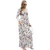 imageGRECERELLE Womens Long Sleeve V Neck Casual Button Maxi Dress 2025 with PocketsWhite Periwinkle