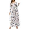 imageGRECERELLE Womens Long Sleeve V Neck Casual Button Maxi Dress 2025 with PocketsWhite Periwinkle