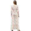 imageGRECERELLE Womens Long Sleeve V Neck Casual Button Maxi Dress 2025 with PocketsWhite Pink Rose