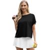 imageGRECERELLE Womens Open Back Workout Tops Backless Athletic Shirts Casual Crop Running Tee Y2k YogaAblack