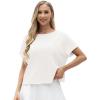 imageGRECERELLE Womens Open Back Workout Tops Backless Athletic Shirts Casual Crop Running Tee Y2k YogaAwhite