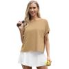 imageGRECERELLE Womens Open Back Workout Tops Backless Athletic Shirts Casual Crop Running Tee Y2k YogaKhaki