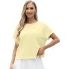 imageGRECERELLE Womens Open Back Workout Tops Backless Athletic Shirts Casual Crop Running Tee Y2k YogaLight Yellow