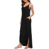 imageGRECERELLE Womens Summer Casual Loose Dress Beach Cover Up Long Cami Maxi Dresses with Pocket01 Black