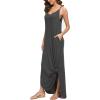imageGRECERELLE Womens Summer Casual Loose Dress Beach Cover Up Long Cami Maxi Dresses with Pocket02 Dark Gray
