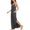 imageGRECERELLE Womens Summer Casual Loose Dress Beach Cover Up Long Cami Maxi Dresses with Pocket02 Dark Gray