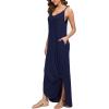 imageGRECERELLE Womens Summer Casual Loose Dress Beach Cover Up Long Cami Maxi Dresses with Pocket03 Navy Blue