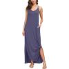 imageGRECERELLE Womens Summer Casual Loose Dress Beach Cover Up Long Cami Maxi Dresses with Pocket04 Purple Gray