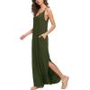 imageGRECERELLE Womens Summer Casual Loose Dress Beach Cover Up Long Cami Maxi Dresses with Pocket05 Army Green