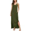 imageGRECERELLE Womens Summer Casual Loose Dress Beach Cover Up Long Cami Maxi Dresses with Pocket05 Army Green