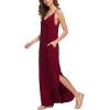 imageGRECERELLE Womens Summer Casual Loose Dress Beach Cover Up Long Cami Maxi Dresses with Pocket06 Wine Red