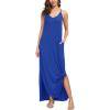 imageGRECERELLE Womens Summer Casual Loose Dress Beach Cover Up Long Cami Maxi Dresses with Pocket07 Royal Blue